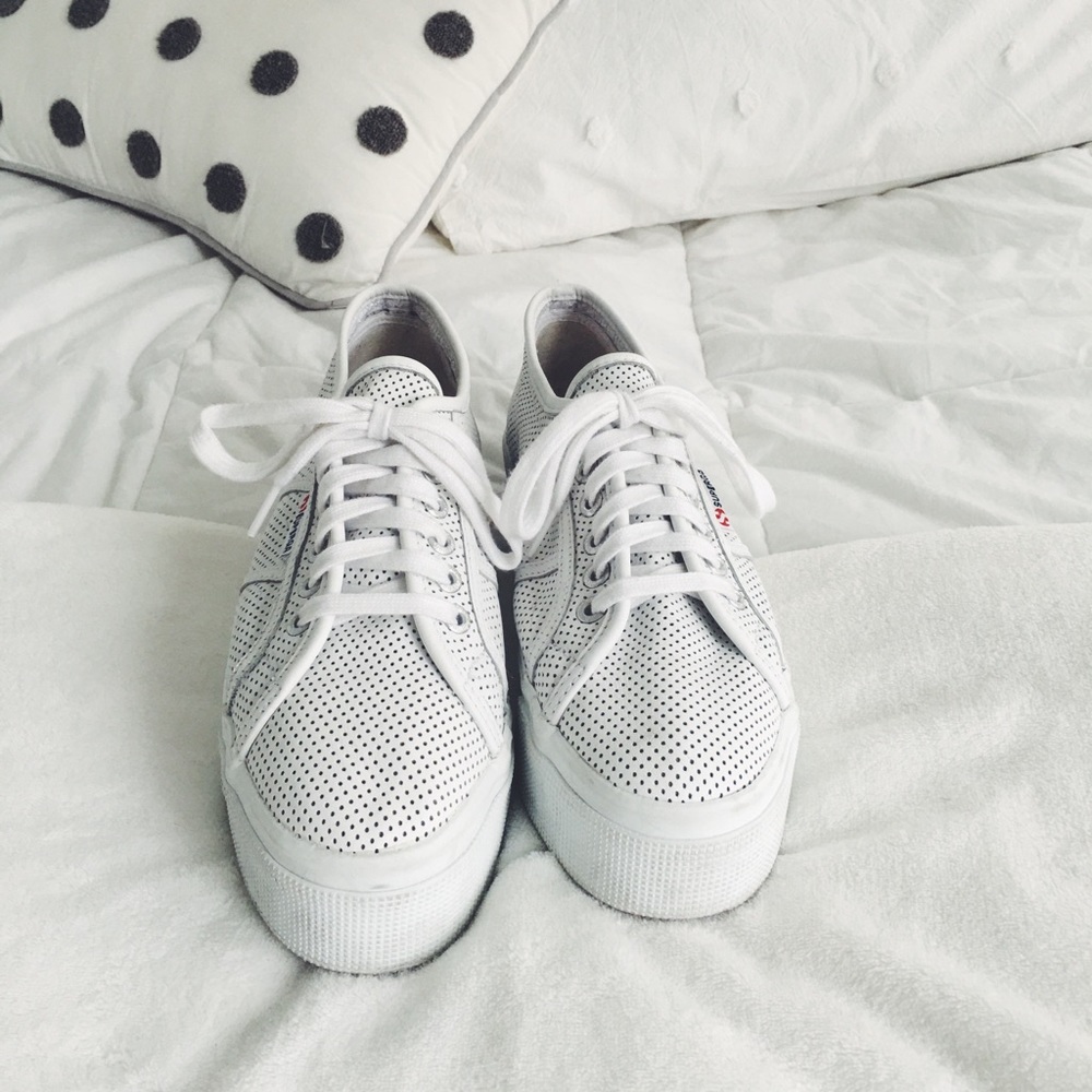 White Leather platform supergas! - Picture 4 of 5